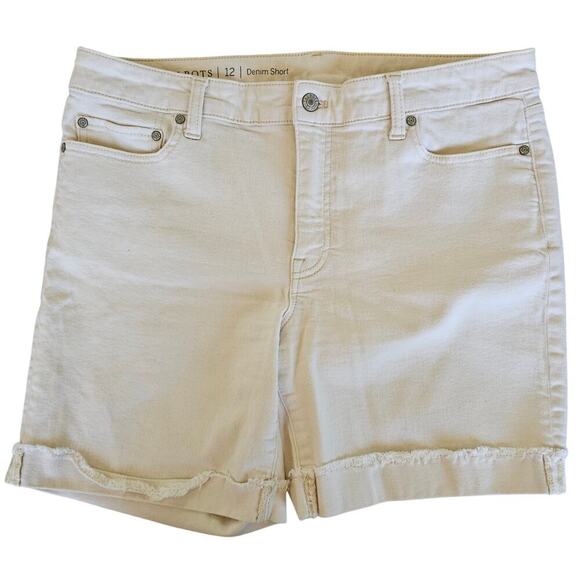 Talbots Womens Denim Jean Short White 12 Casual Summer Vacation Coastal - Picture 1 of 4